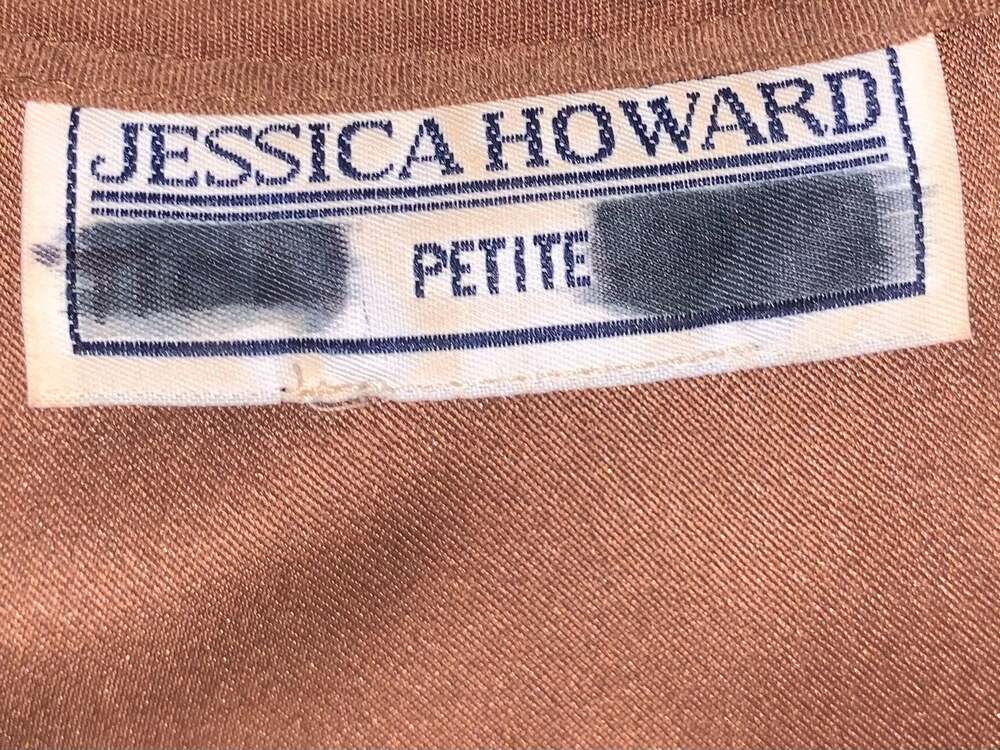 Jessica Howard Petite Camel Faux Suede Sleeveless Midi Sheath Dress - Picture 7 of 8